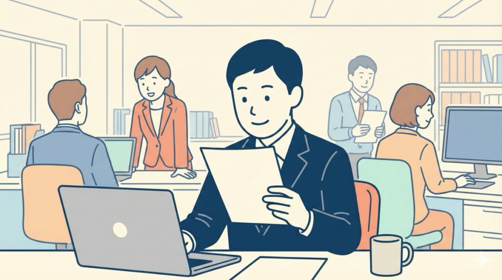 ESを確認する採用担当者