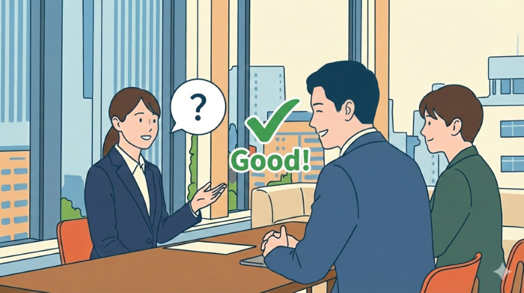 好印象を与える逆質問をする就活生